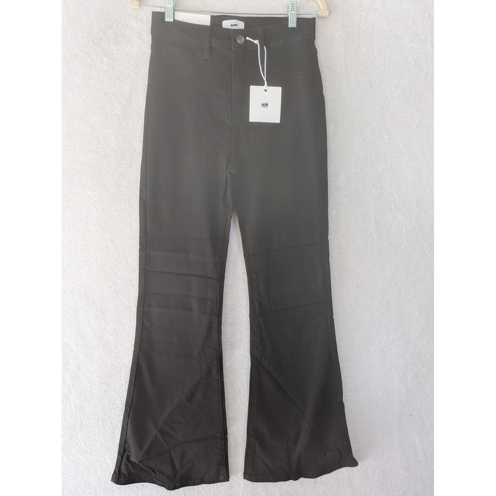 NEW Signature L&M Jeans U.S.A. Flare Jeans Women's 7 Black High Rise